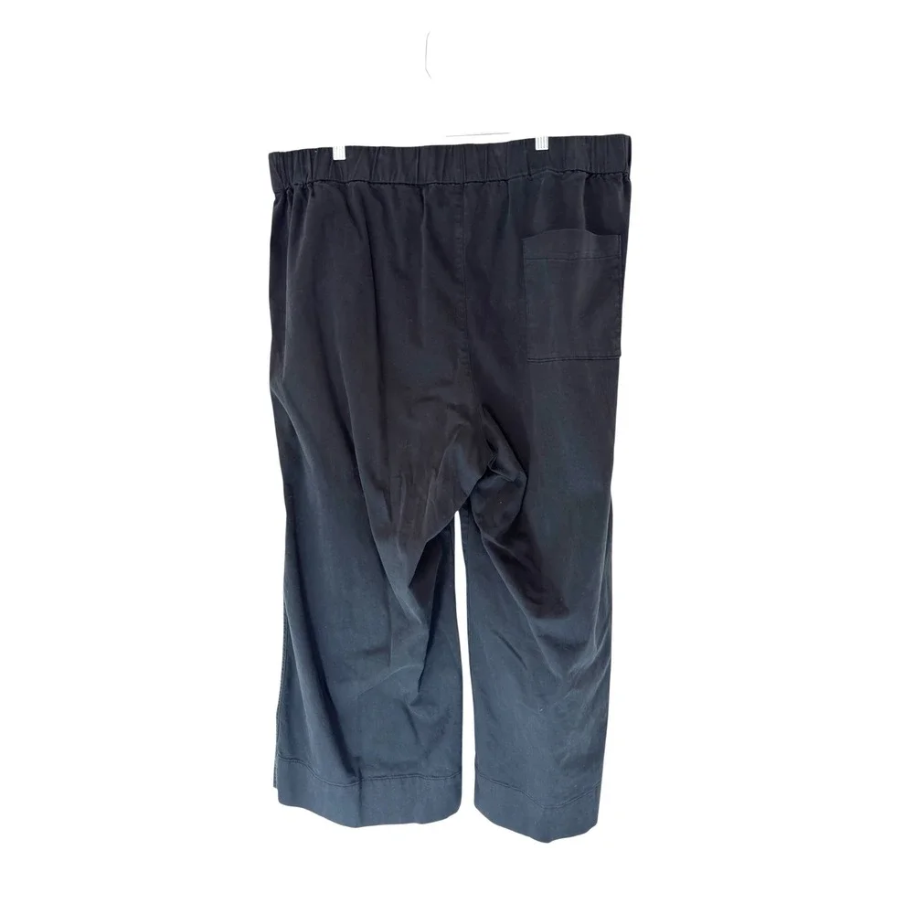 J.Crew Astrid Chino Pant Black Plus Pull On Stretch Casual Wide Leg‎ Size 2X